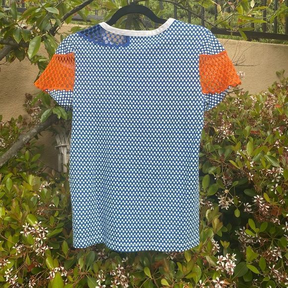 Stella McCartney Multicolored Crewneck T-Shirt w/Mesh Accents. Size XS. EUC - Picture 4 of 9